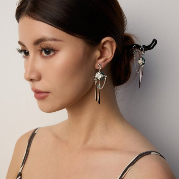 🌿 Artisan Original Design "New Chinese Style" Moss Agate Sandalwood Hair Stick - Picture 4 of 8